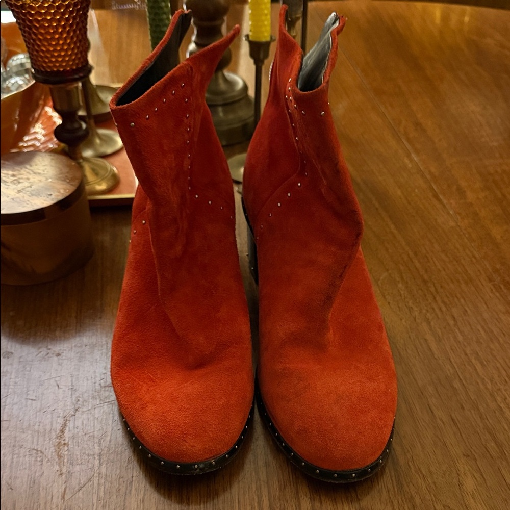rag & bone Vibrant Red Suede Ankle Boots